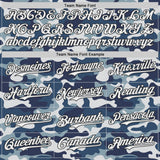 Custom White Blue-Black Half Camo Ombre Authentic Baseball Jersey