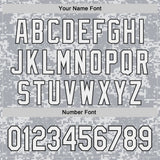 Custom Gray White-Black Half Camo Ombre Authentic Baseball Jersey