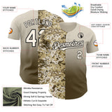 Custom Cream Olive-Black Half Camo Ombre Authentic Baseball Jersey