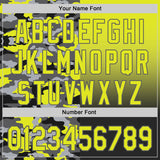 Custom Neon Yellow Black-Steel Gray Half Camo Ombre Authentic Baseball Jersey