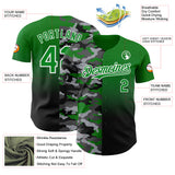 Custom Grass Green Black-White Half Camo Ombre Authentic Baseball Jersey