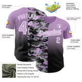 Custom Light Purple Black-White Half Camo Ombre Authentic Baseball Jersey
