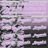 Custom Light Purple Black-White Half Camo Ombre Authentic Baseball Jersey