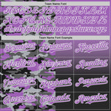 Custom Medium Purple Black-White Half Camo Ombre Authentic Baseball Jersey