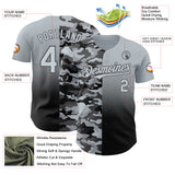 Custom Silver Black-Steel Gray Half Camo Ombre Authentic Baseball Jersey