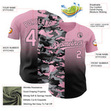 Custom Light Pink Black-Steel Gray Half Camo Ombre Authentic Baseball Jersey