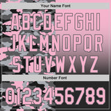 Custom Light Pink Black-Steel Gray Half Camo Ombre Authentic Baseball Jersey