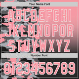 Custom Medium Pink Black-White Half Camo Ombre Authentic Baseball Jersey