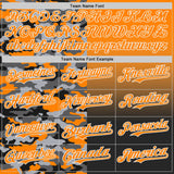 Custom Bay Orange Black-White Half Camo Ombre Authentic Baseball Jersey