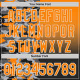 Custom Bay Orange Black-White Half Camo Ombre Authentic Baseball Jersey