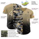 Custom Vegas Gold Black-Steel Gray Half Camo Ombre Authentic Baseball Jersey