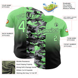 Custom Pea Green Black-Steel Gray Half Camo Ombre Authentic Baseball Jersey