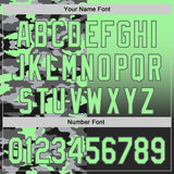 Custom Pea Green Black-Steel Gray Half Camo Ombre Authentic Baseball Jersey