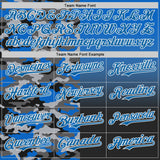 Custom Blue Black-White Half Camo Ombre Authentic Baseball Jersey