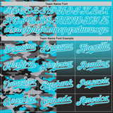 Custom Lakes Blue Black-White Half Camo Ombre Authentic Baseball Jersey