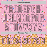 Custom Light Pink-Black Ice Cream Waffle Foodie Dessert Authentic Baseball Jersey
