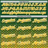 Custom Green Gold-White Geometric Hexagonal Dot Gradient Authentic Baseball Jersey