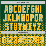 Custom Green Gold-White Geometric Hexagonal Dot Gradient Authentic Baseball Jersey