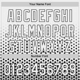 Custom White-Black Geometric Hexagonal Dot Gradient Authentic Baseball Jersey