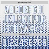 Custom White-Royal Geometric Hexagonal Dot Gradient Authentic Baseball Jersey