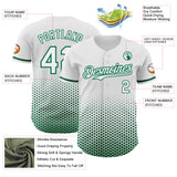 Custom White-Kelly Green Geometric Hexagonal Dot Gradient Authentic Baseball Jersey