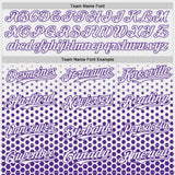 Custom White-Purple Geometric Hexagonal Dot Gradient Authentic Baseball Jersey