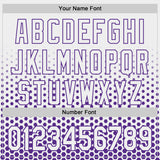 Custom White-Purple Geometric Hexagonal Dot Gradient Authentic Baseball Jersey