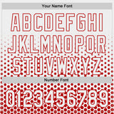 Custom White-Red Geometric Hexagonal Dot Gradient Authentic Baseball Jersey