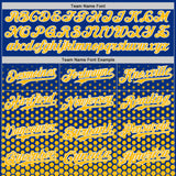 Custom Royal Gold-White Geometric Hexagonal Dot Gradient Authentic Baseball Jersey