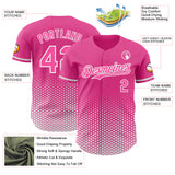 Custom Pink-White Geometric Hexagonal Dot Gradient Authentic Baseball Jersey