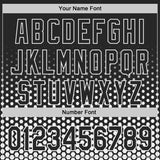 Custom Black-White Geometric Hexagonal Dot Gradient Authentic Baseball Jersey