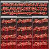 Custom Black Red-Cream Geometric Hexagonal Dot Gradient Authentic Baseball Jersey