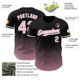 Custom Black Light Pink-White Geometric Hexagonal Dot Gradient Authentic Baseball Jersey