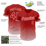 Custom Red-White Geometric Hexagonal Dot Gradient Authentic Baseball Jersey