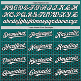 Custom Teal White-Black Geometric Hexagonal Dot Gradient Authentic Baseball Jersey