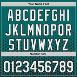 Custom Teal White-Black Geometric Hexagonal Dot Gradient Authentic Baseball Jersey