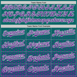Custom Teal Purple-White Geometric Hexagonal Dot Gradient Authentic Baseball Jersey
