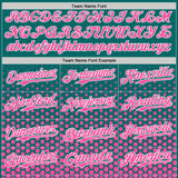 Custom Teal Pink-White Geometric Hexagonal Dot Gradient Authentic Baseball Jersey