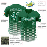 Custom Kelly Green-White Geometric Hexagonal Dot Gradient Authentic Baseball Jersey