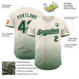 Custom Cream-Green Geometric Hexagonal Dot Gradient Authentic Baseball Jersey