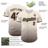 Custom Cream-Brown Geometric Hexagonal Dot Gradient Authentic Baseball Jersey