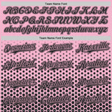 Custom Light Pink-Black Geometric Hexagonal Dot Gradient Authentic Baseball Jersey