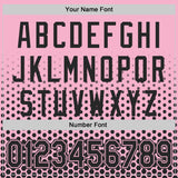 Custom Light Pink-Black Geometric Hexagonal Dot Gradient Authentic Baseball Jersey