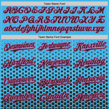 Custom Sky Blue Black-Pink Geometric Hexagonal Dot Gradient Authentic Baseball Jersey