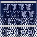 Custom Navy-White Geometric Hexagonal Dot Gradient Authentic Baseball Jersey