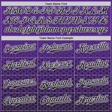 Custom Purple Black-White Geometric Hexagonal Dot Gradient Authentic Baseball Jersey