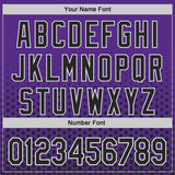 Custom Purple Black-White Geometric Hexagonal Dot Gradient Authentic Baseball Jersey
