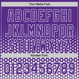 Custom Purple-White Geometric Hexagonal Dot Gradient Authentic Baseball Jersey