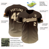 Custom Brown-Cream Geometric Hexagonal Dot Gradient Authentic Baseball Jersey
