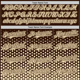 Custom Brown-Cream Geometric Hexagonal Dot Gradient Authentic Baseball Jersey